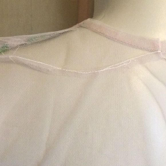 Zara blush sheer tulle mesh floral embroidered top - Picture 11 of 14